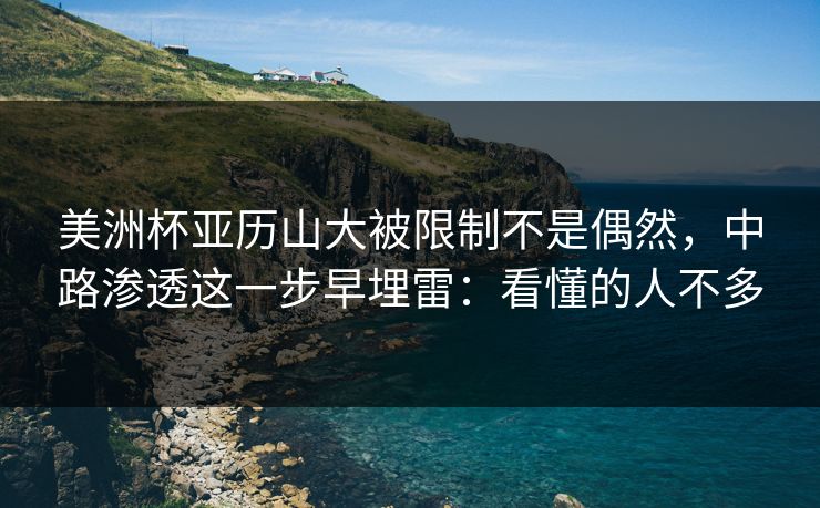 美洲杯亚历山大被限制不是偶然，中路渗透这一步早埋雷：看懂的人不多