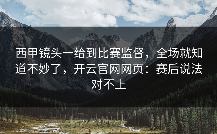 西甲镜头一给到比赛监督，全场就知道不妙了，开云官网网页：赛后说法对不上
